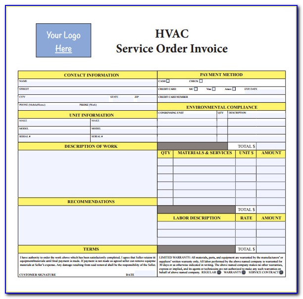 Free Hvac Invoice Template Download