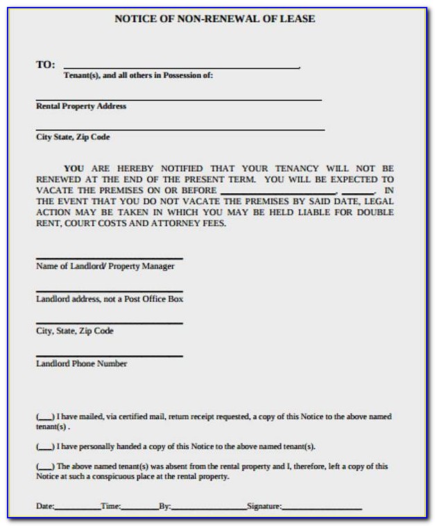 Free Lease Renewal Agreement Template