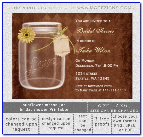 Free Mason Jar Bridal Shower Invitation Templates
