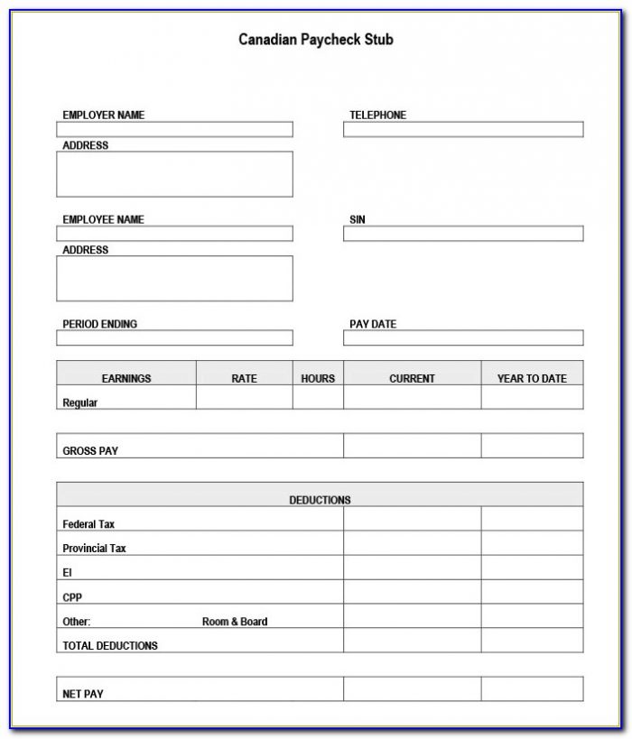 Free Payroll Check Stub Template Download