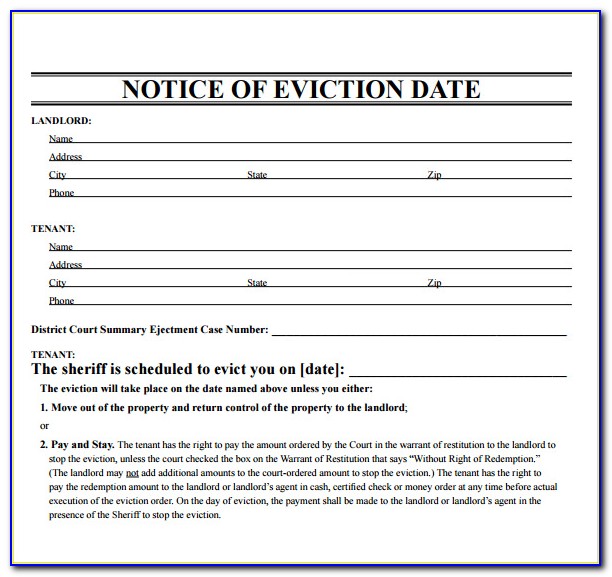 Free Printable 3 Day Eviction Notice Template