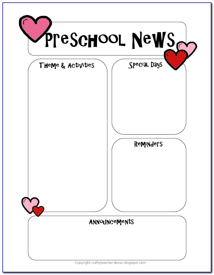 Free Printable Monthly Newsletter Templates For Teachers