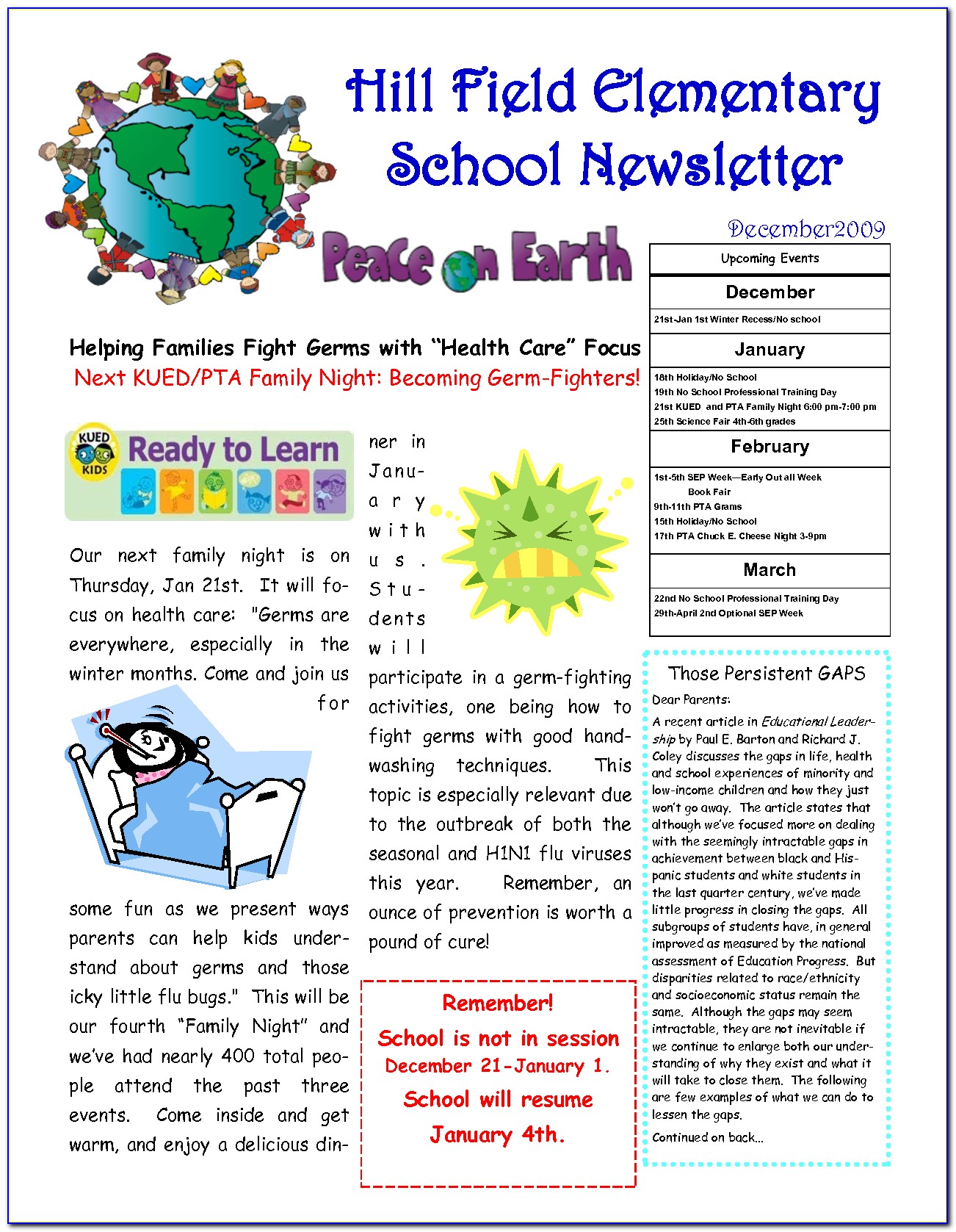 Free Printable Newsletter Templates For Elementary School