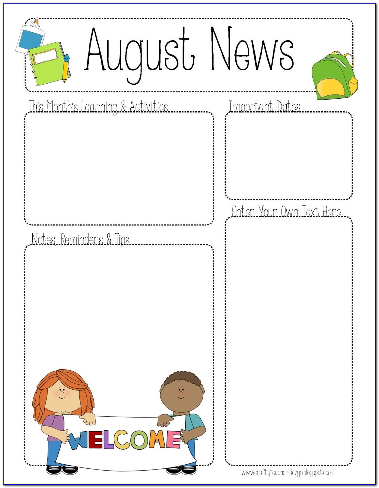 Free Printable Weekly Newsletter Templates For Teachers