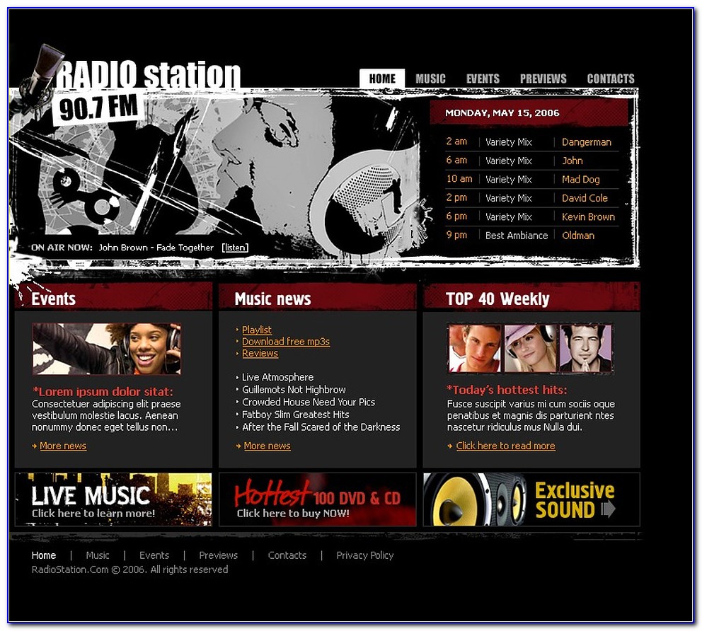 Free Radio Station Website Templates Download