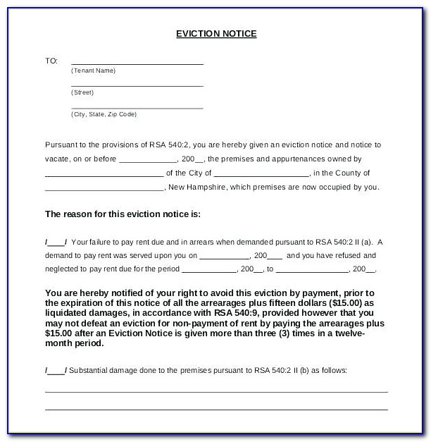 Free Sample Eviction Notice Template