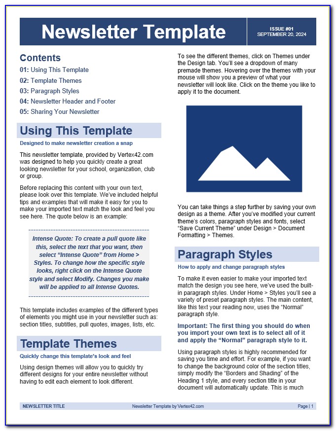 Free Templates For Newsletters In Microsoft Word