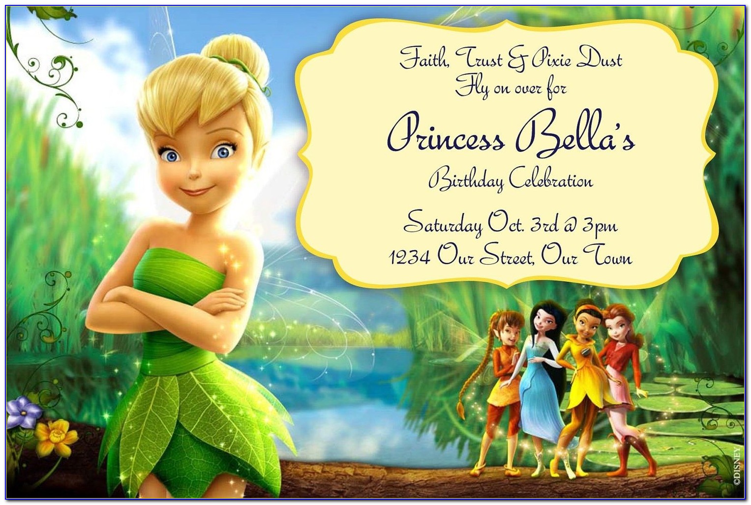 Free Tinkerbell Party Invitation Templates