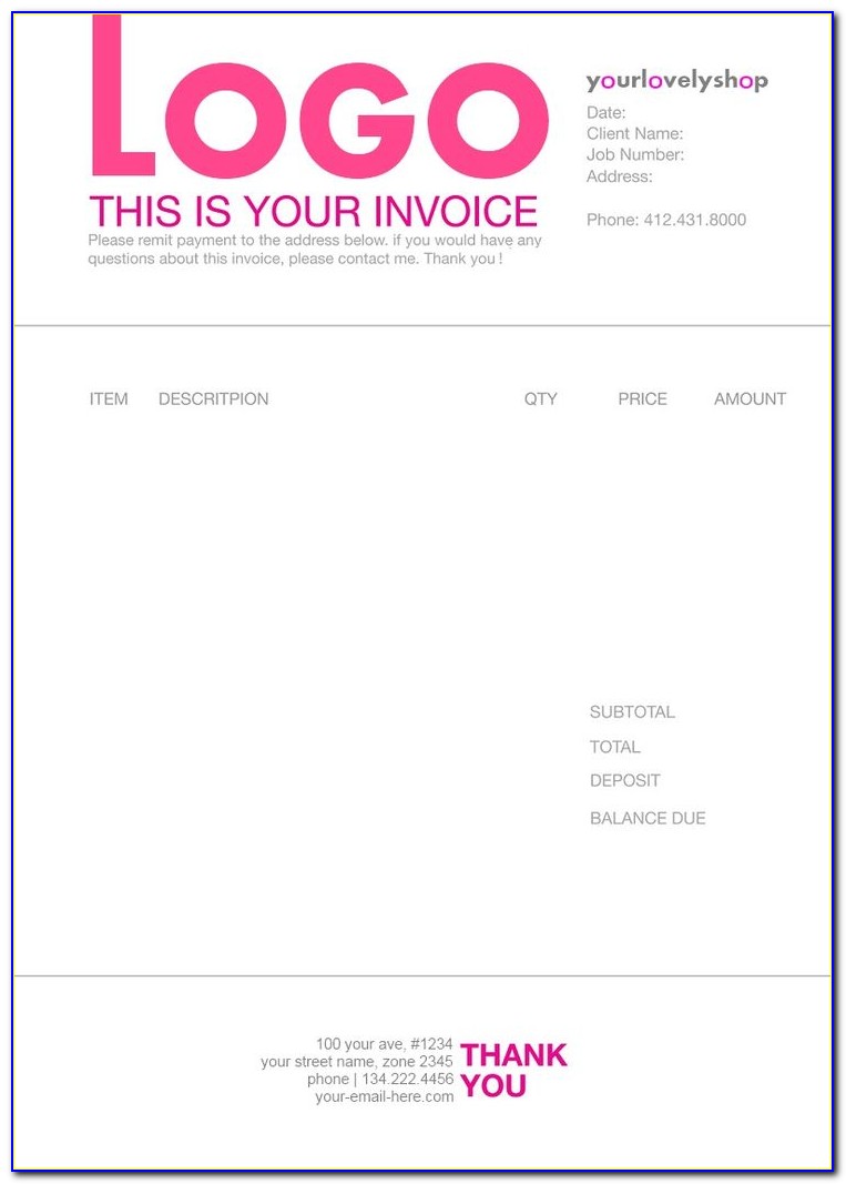 Free Web Design Invoice Template