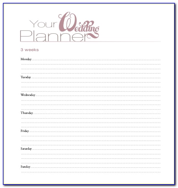 Free Wedding Checklist Template Pdf