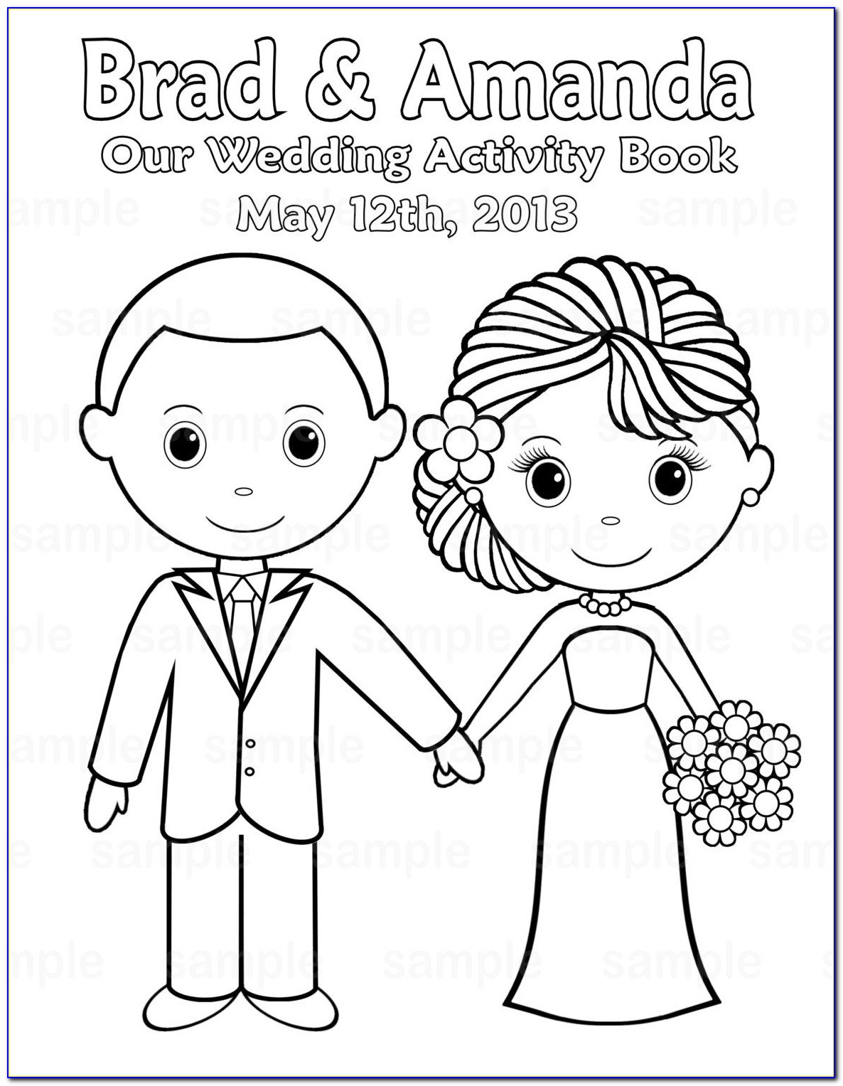 Free Wedding Coloring Book Template