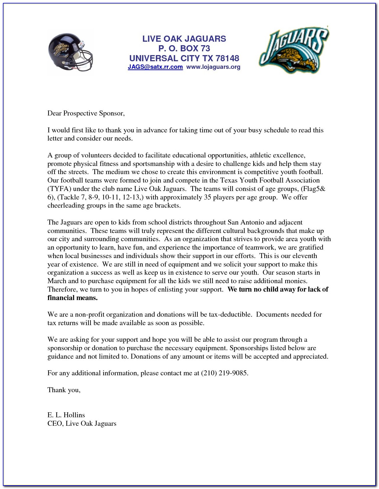 Fundraising Letter Template For Sports Teams Sponsorship Letter For Sports Valid Sample Team Sponsorship Letter
