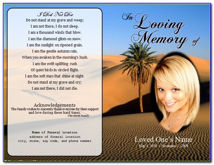 Funeral Service Card Templates