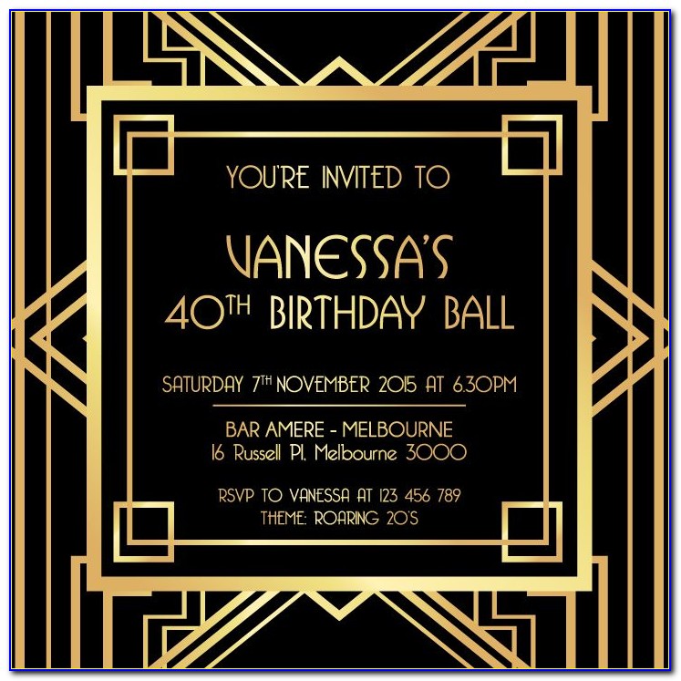 Gatsby Party Invitation Template Free