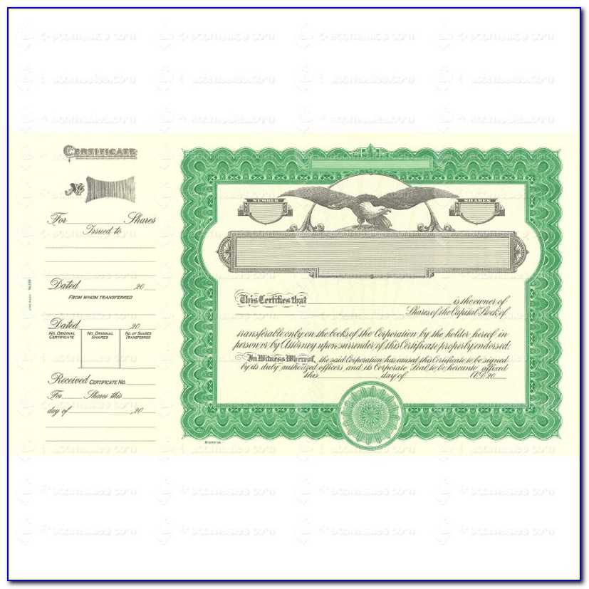 Goes Stock Certificate Template