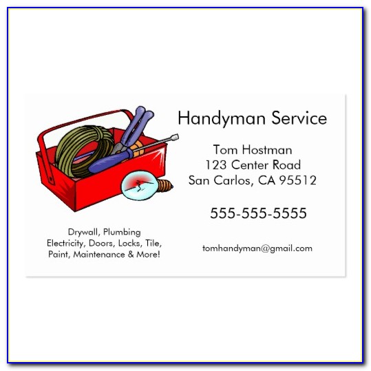 Handyman Business Card Layout