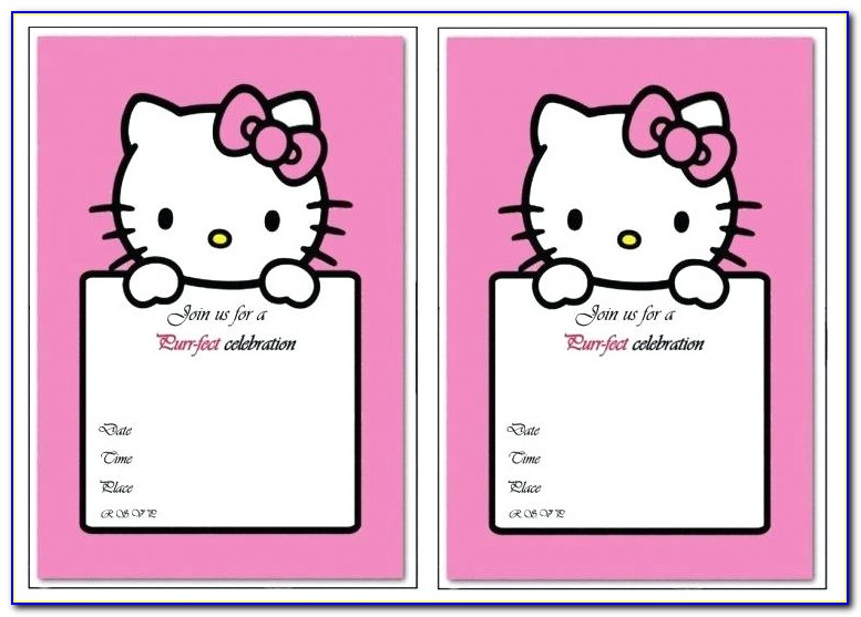 Hello Kitty Invitation Card Template