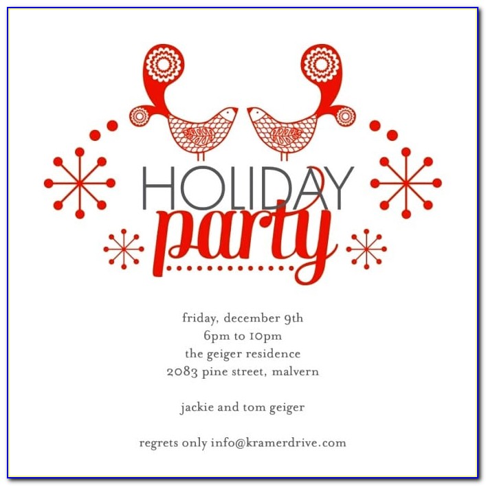 Printable Holiday Party Invitation Template Free