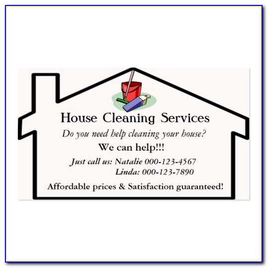 House Cleaning Business Cards Templates Free