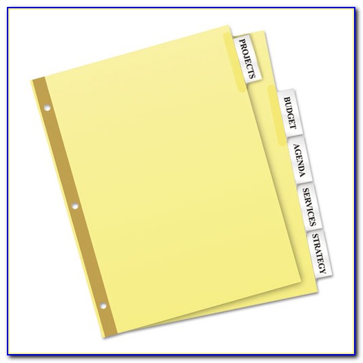 Insertable Tab Dividers Template
