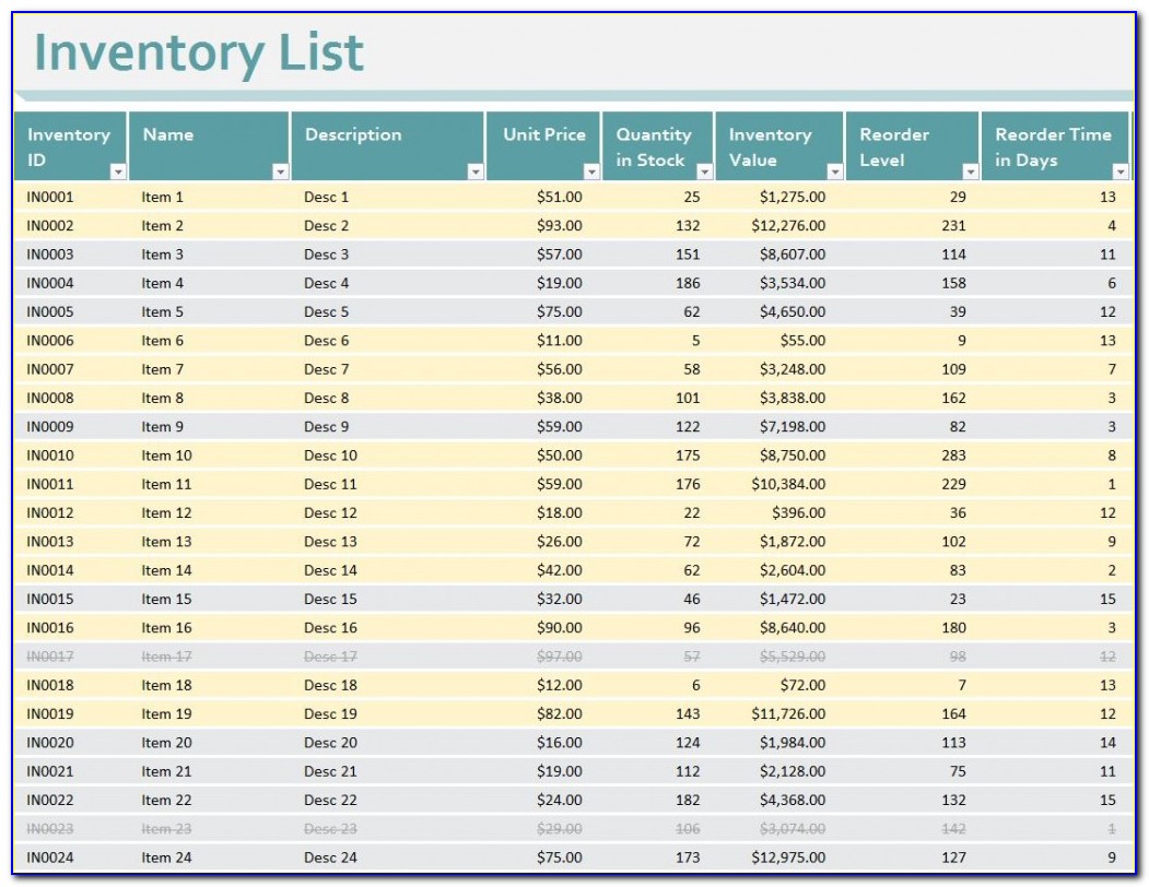Inventory Management Excel Template Download