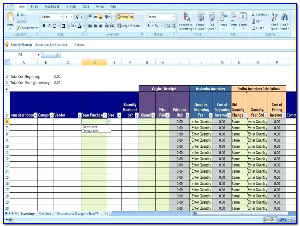 Inventory Management System Excel Template