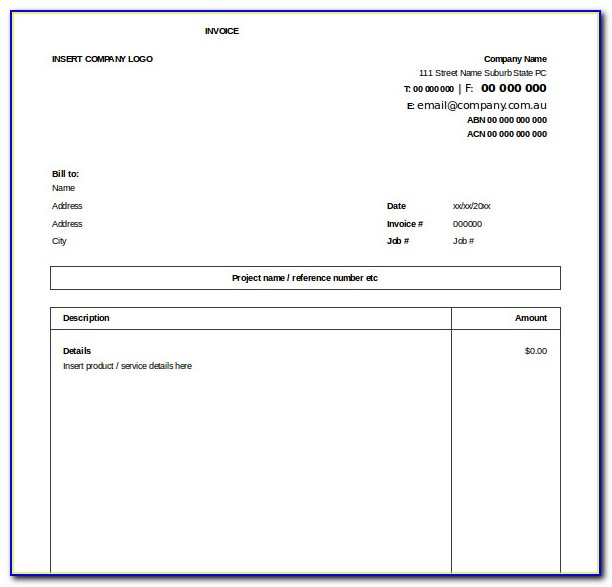 Invoice Template Excel Free Download