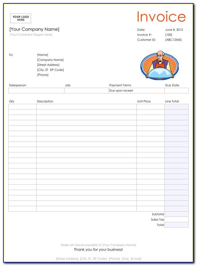 Invoice Template For Catering Services
