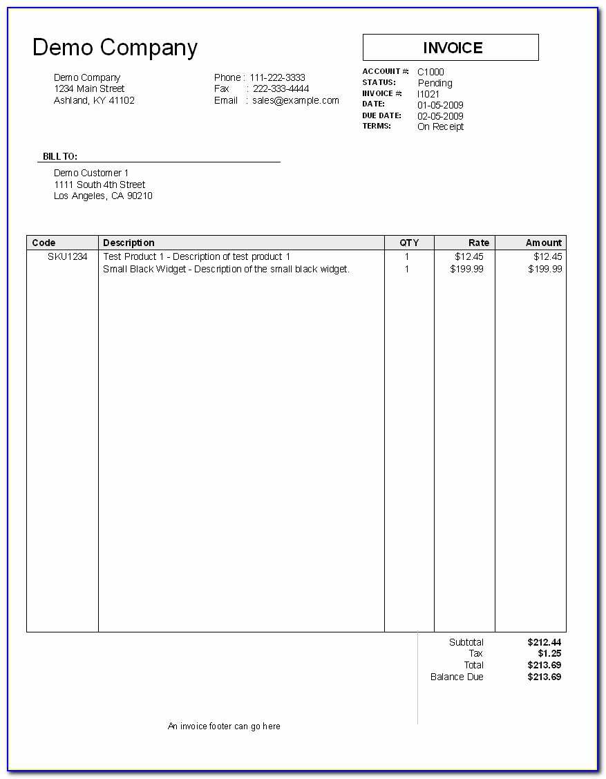 Invoice Template For Professional Services Rendered