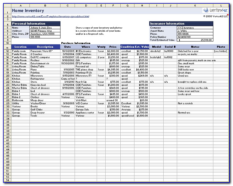 It Asset Inventory Spreadsheet Templates