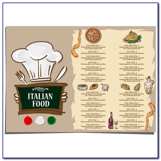 Italian Food Menu Template Vector Design 07 Vector Food Free Within Italian Menu Template Free Download