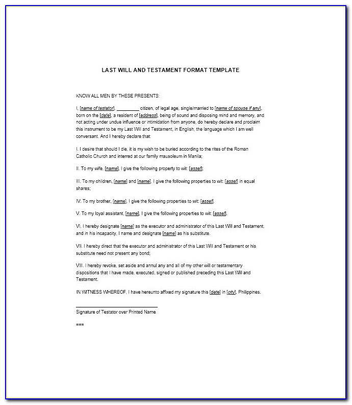 Joint Last Will And Testament Template Uk