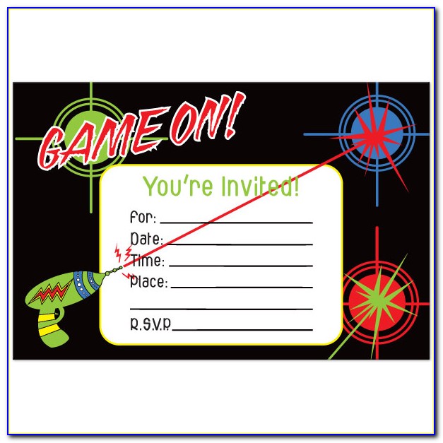 Laser Tag Birthday Party Invitation Template Free
