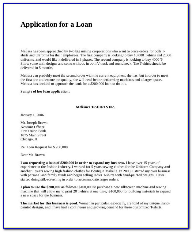 Loan Proposal Example