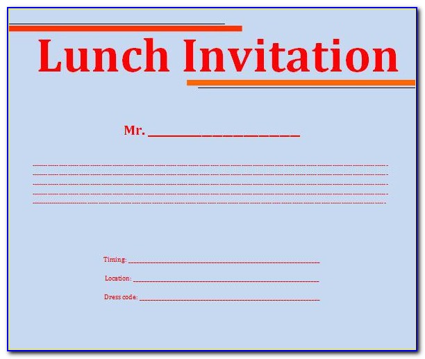 Lunch Invitation Template Free Word