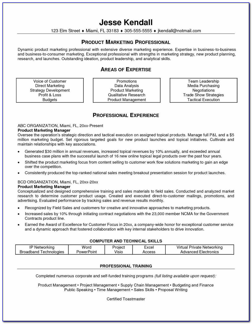 Manager Resume Template Word