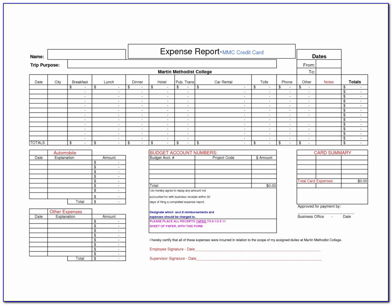 Small Business Expense Report Template Excel Elegant 50 Fresh Free In Credit Card Expense Report Template