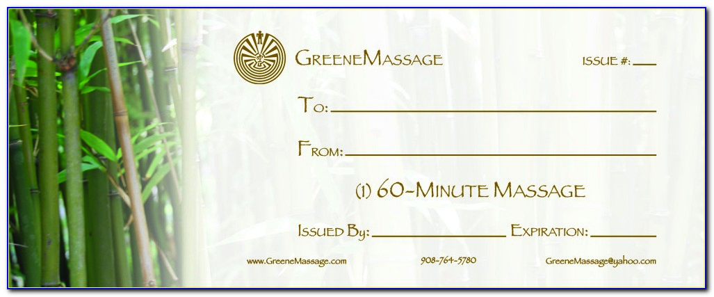 Massage Therapy Gift Certificate Template