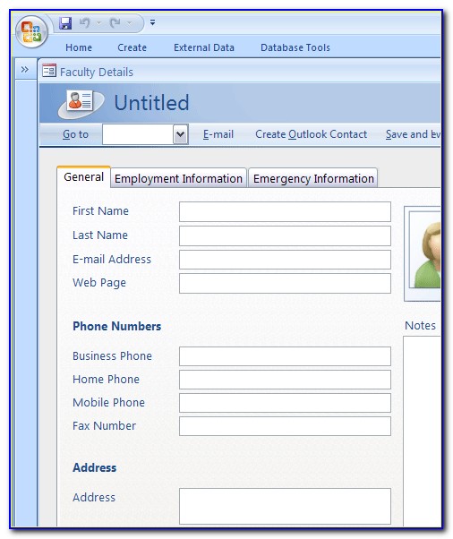 Microsoft Access 2007 Student Database Template