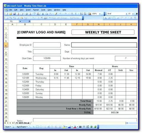 Microsoft Excel Payroll Calculator Template Free Download