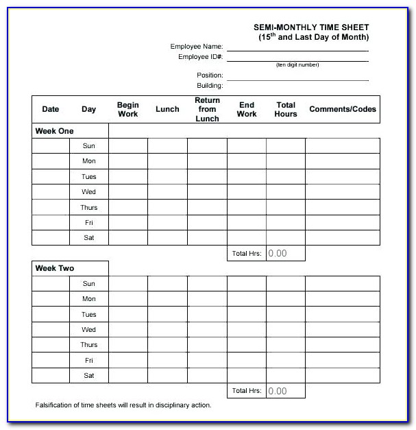 Microsoft Excel Timesheet Template Download