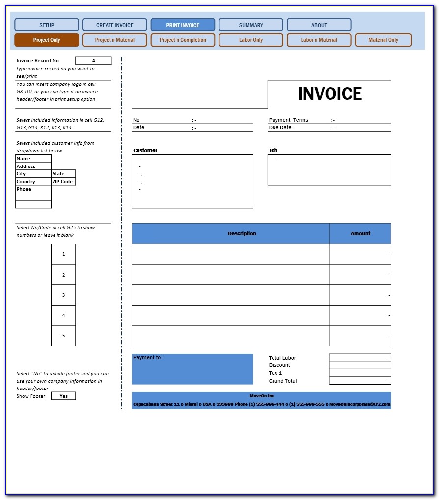 Microsoft Office Invoice Template Excel