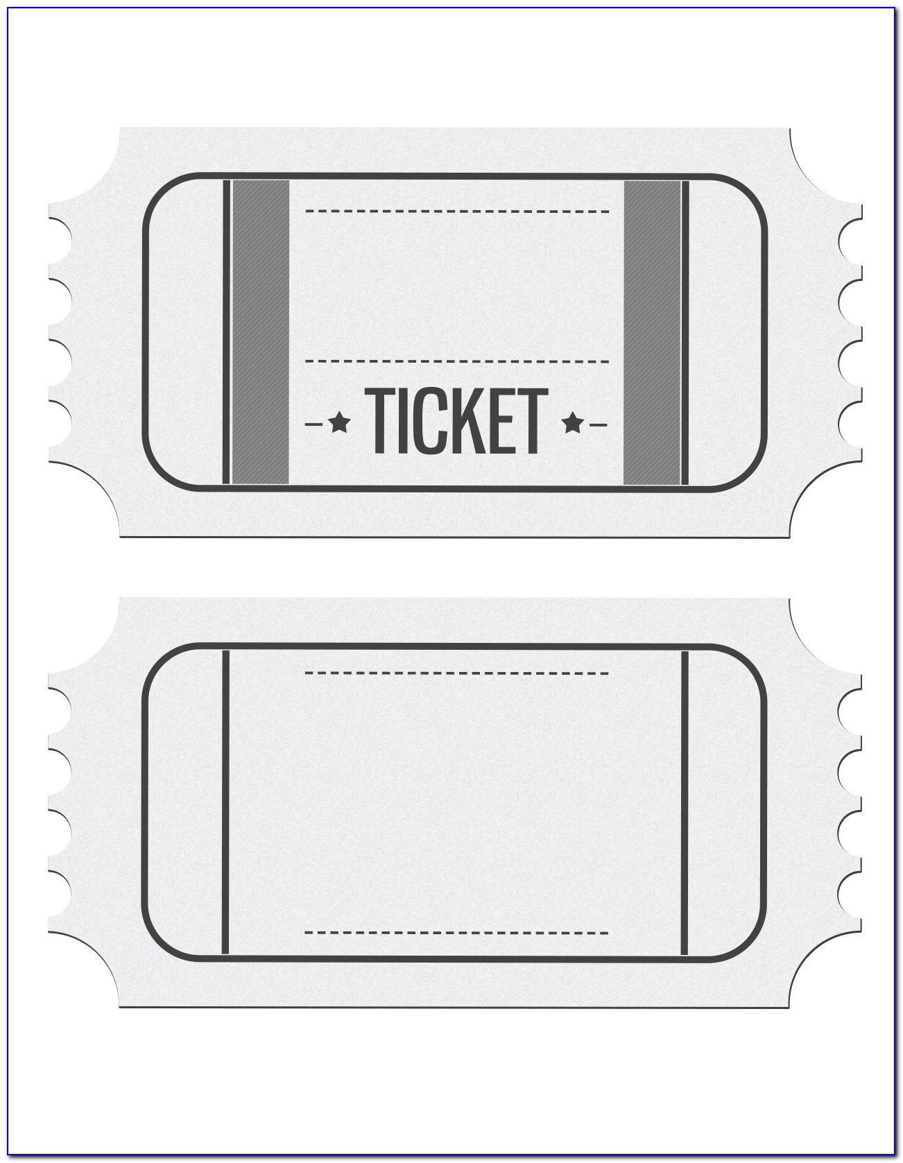Movie Ticket Place Card Template
