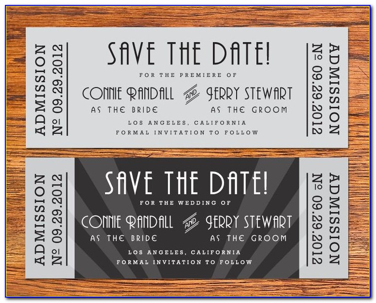 Movie Ticket Save The Date Template