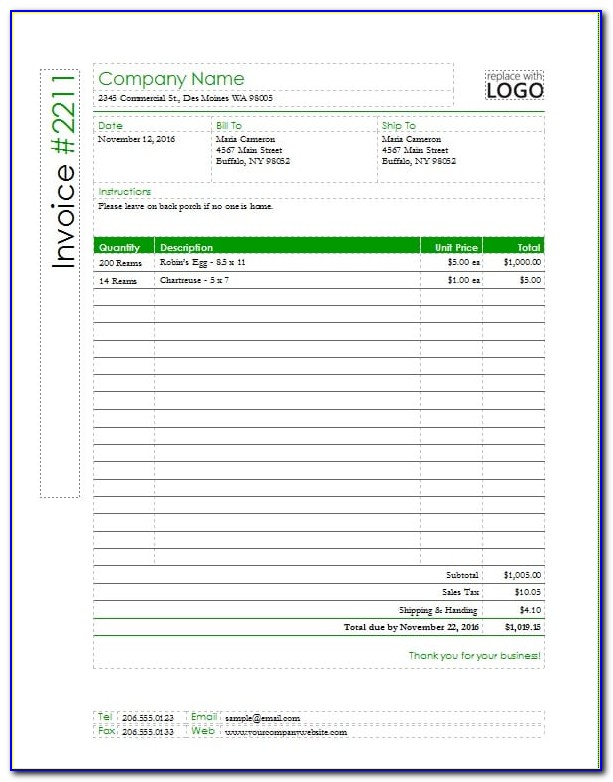 Ms Publisher Invoice Template
