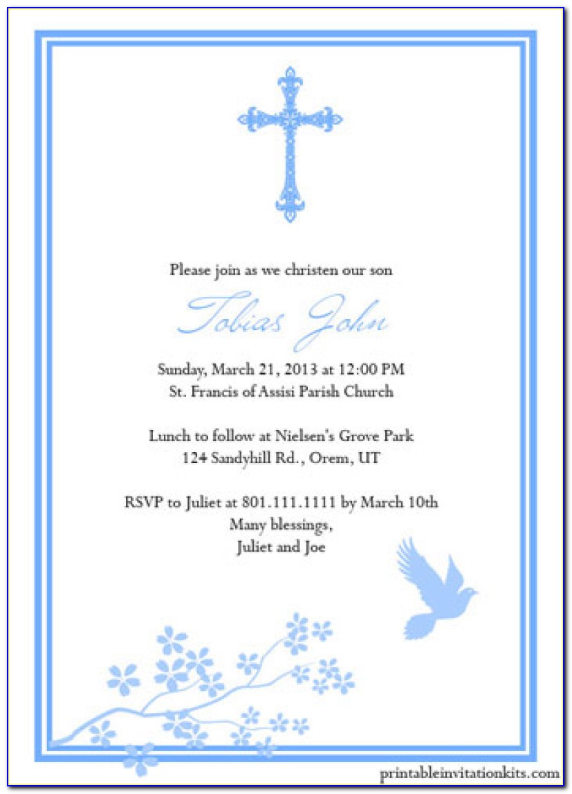 Baptism Invitations Templates Free Download | Daughter & Son