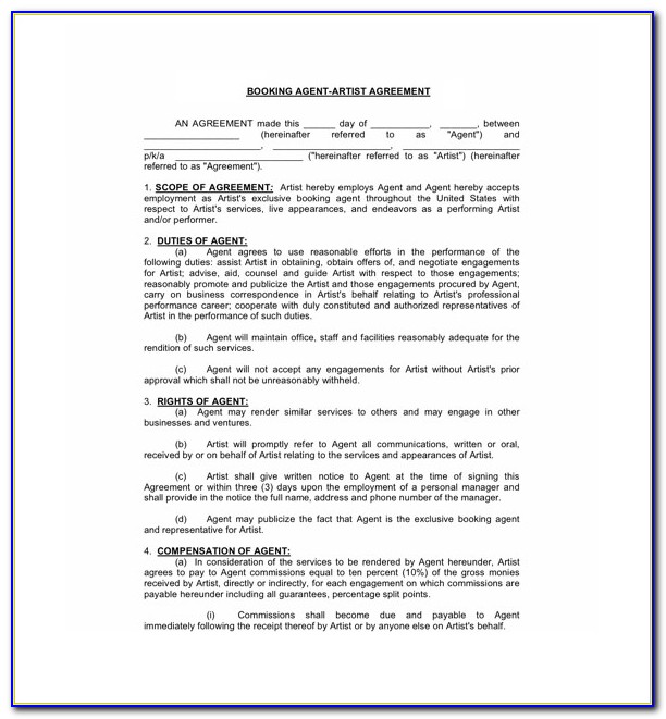 Music Booking Contract Template