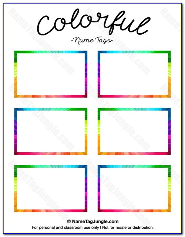 Name Tag Label Template Word