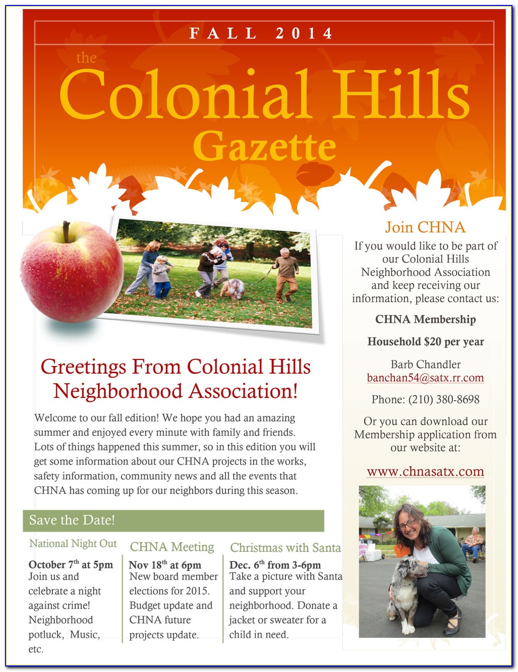 Neighborhood Newsletter Templates Free