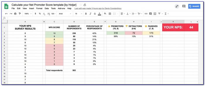 Nps Spreadsheet Template Throughout How To Calculate Net Promoter Score [excel Template Formula]